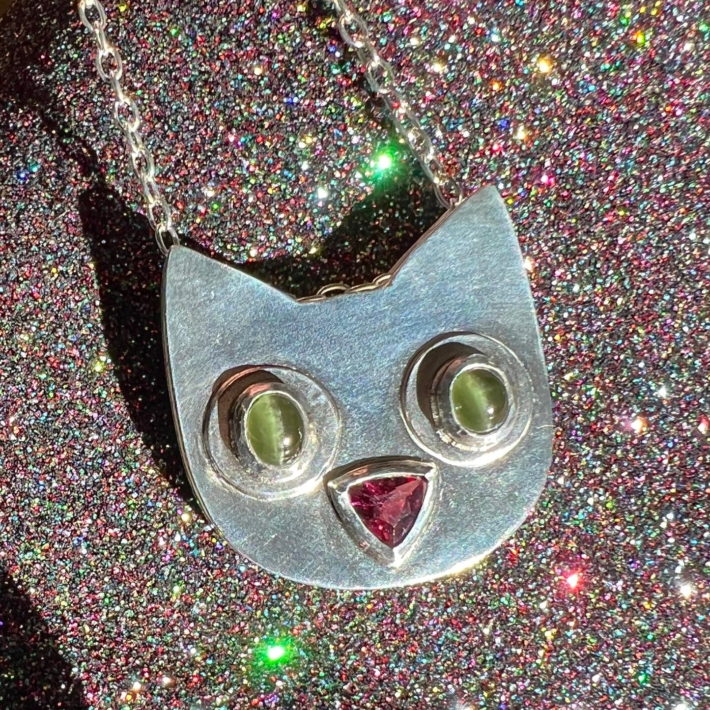 Cat's Eye Cat Pendant