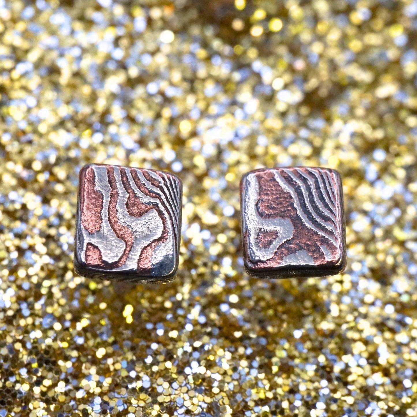 Wood Grain Stud Earrings