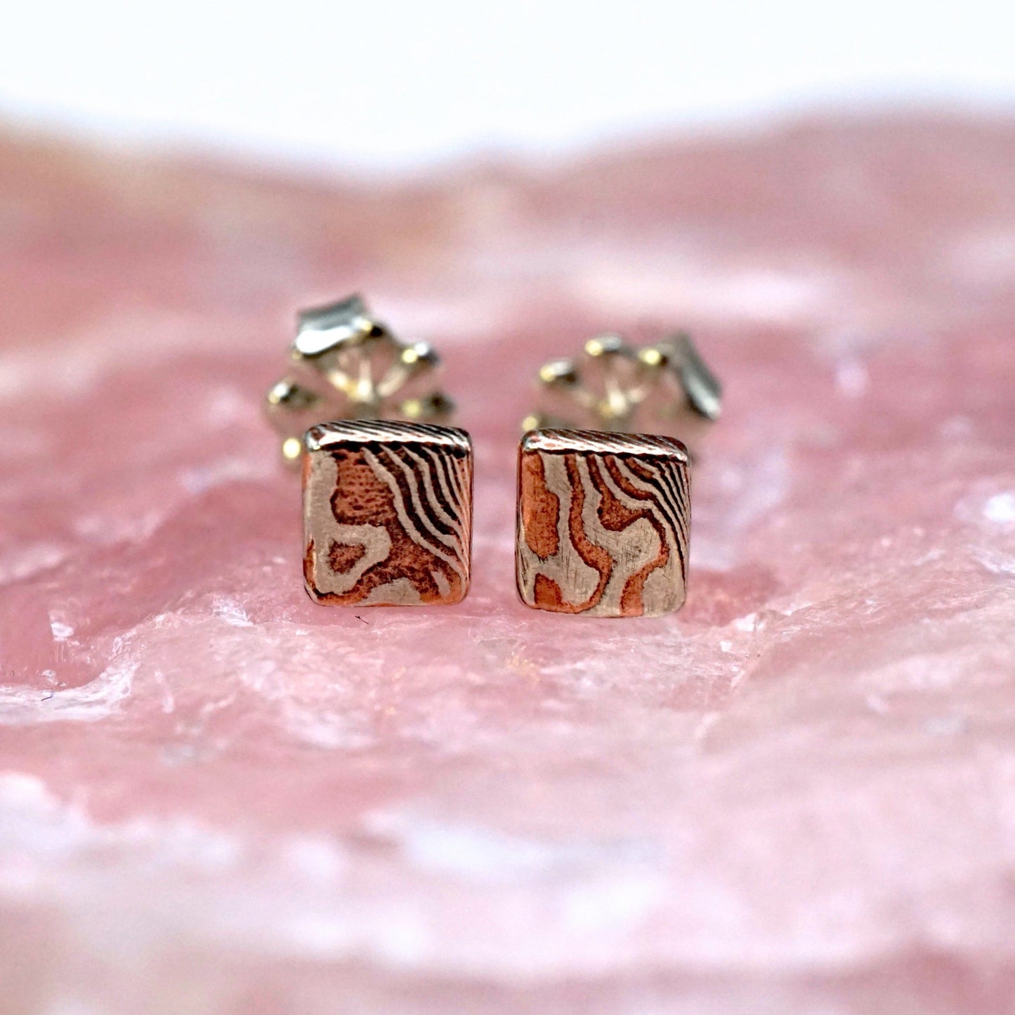 Wood Grain Stud Earrings