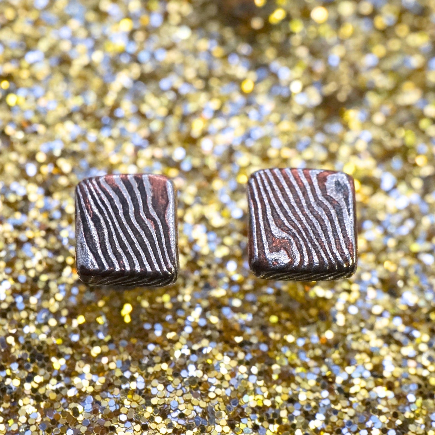 Wood Grain Stud Earrings